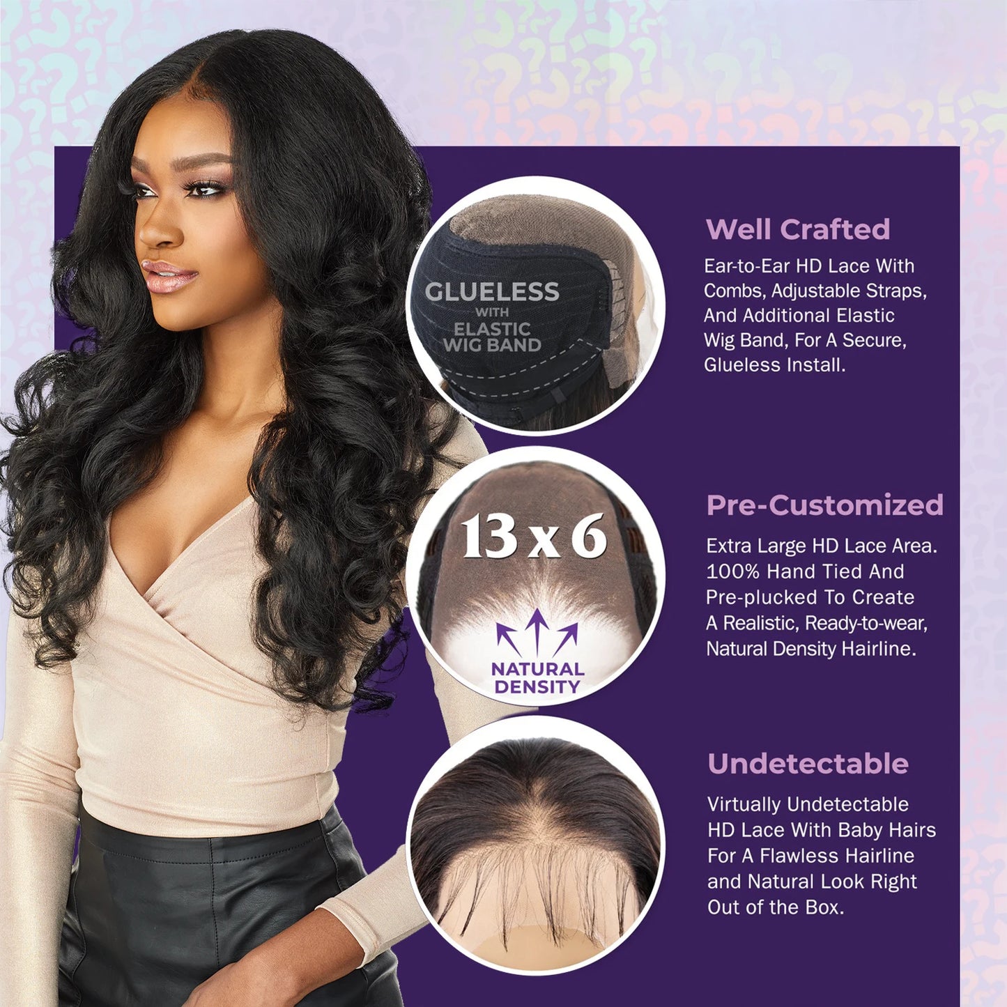 Latisha What Lace HD Lace Front Wig Long Natural Curly Style Heat Safe Synthetic Fiber