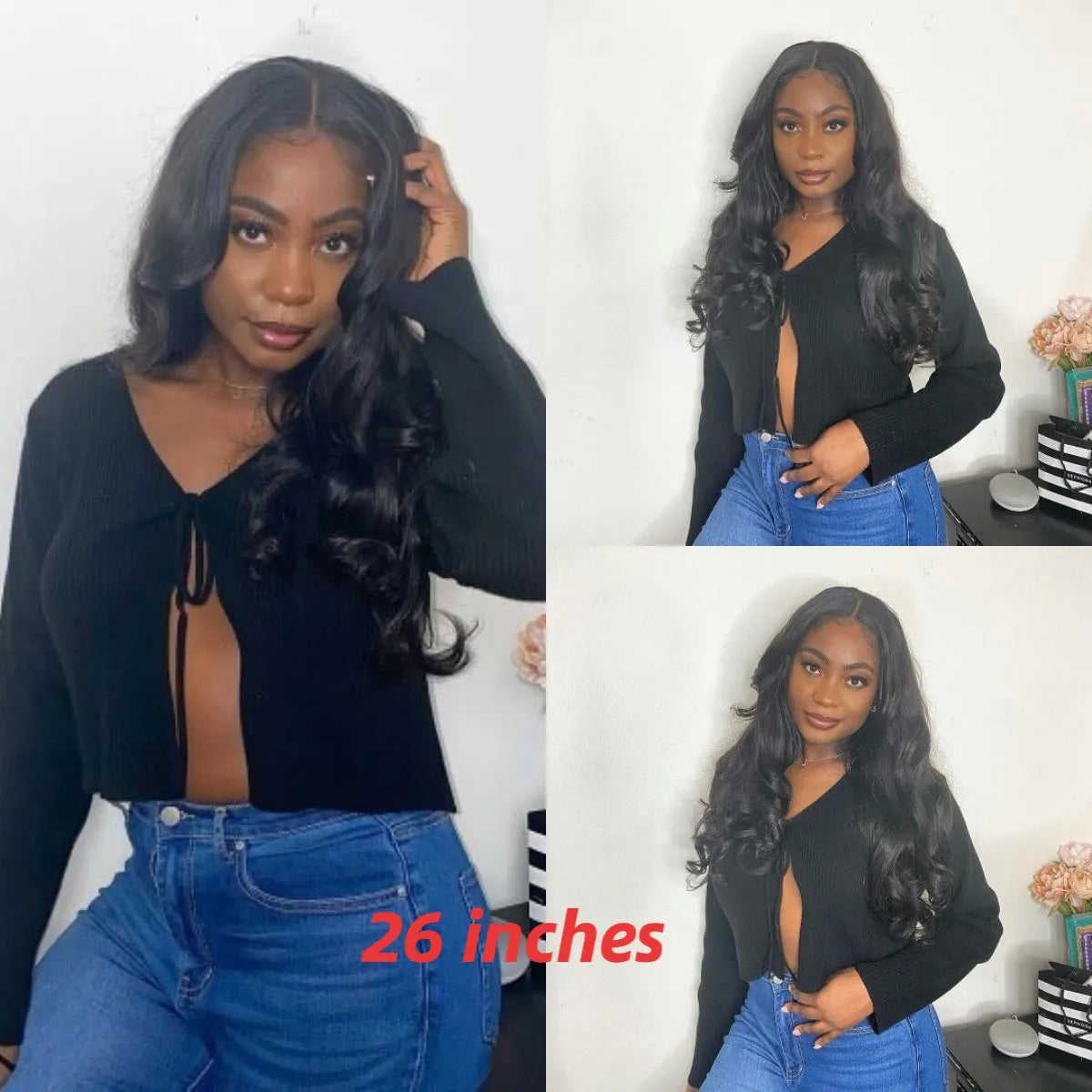 PerisModa Brazilian Body Wave Human Hair Bundles – 100% Virgin Hair Extensions | Natural Black (3/4 Bundle Deal, Up to 32 Inch)
