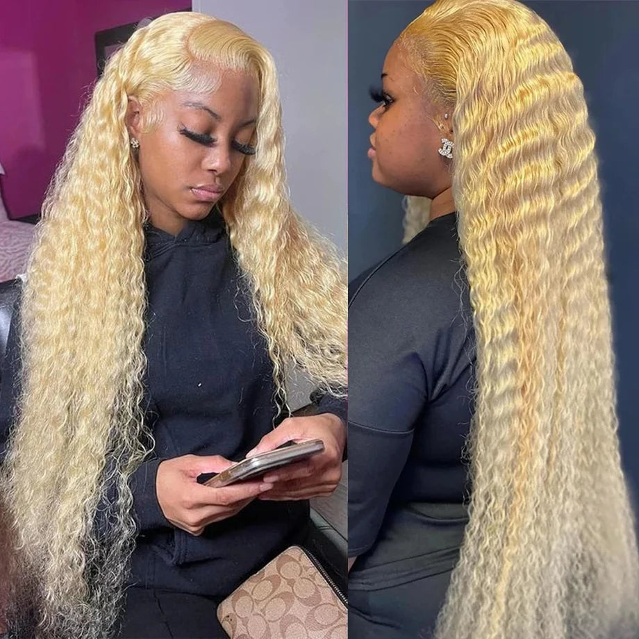 Honey Blonde Deep Wave HD Lace Front Human Hair Wig