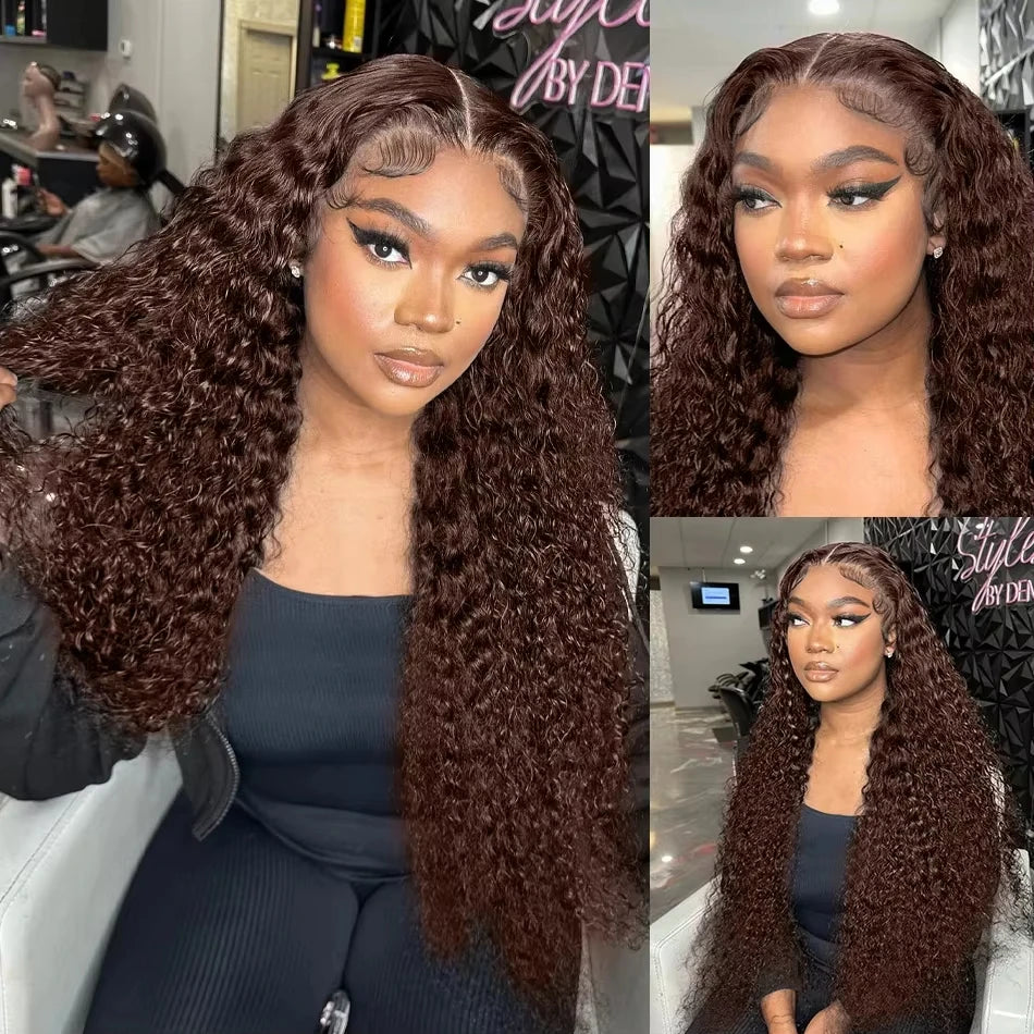 Chocolate Brown Deep Wave Wig – Soft, Natural & 100% Human Hair HD Lace Front