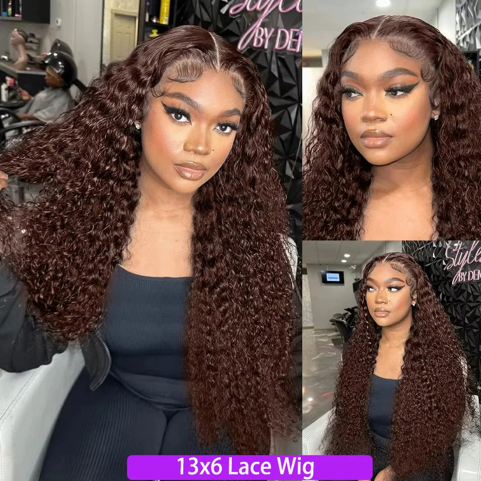 Chocolate Brown Deep Wave Wig – Soft, Natural & 100% Human Hair HD Lace Front