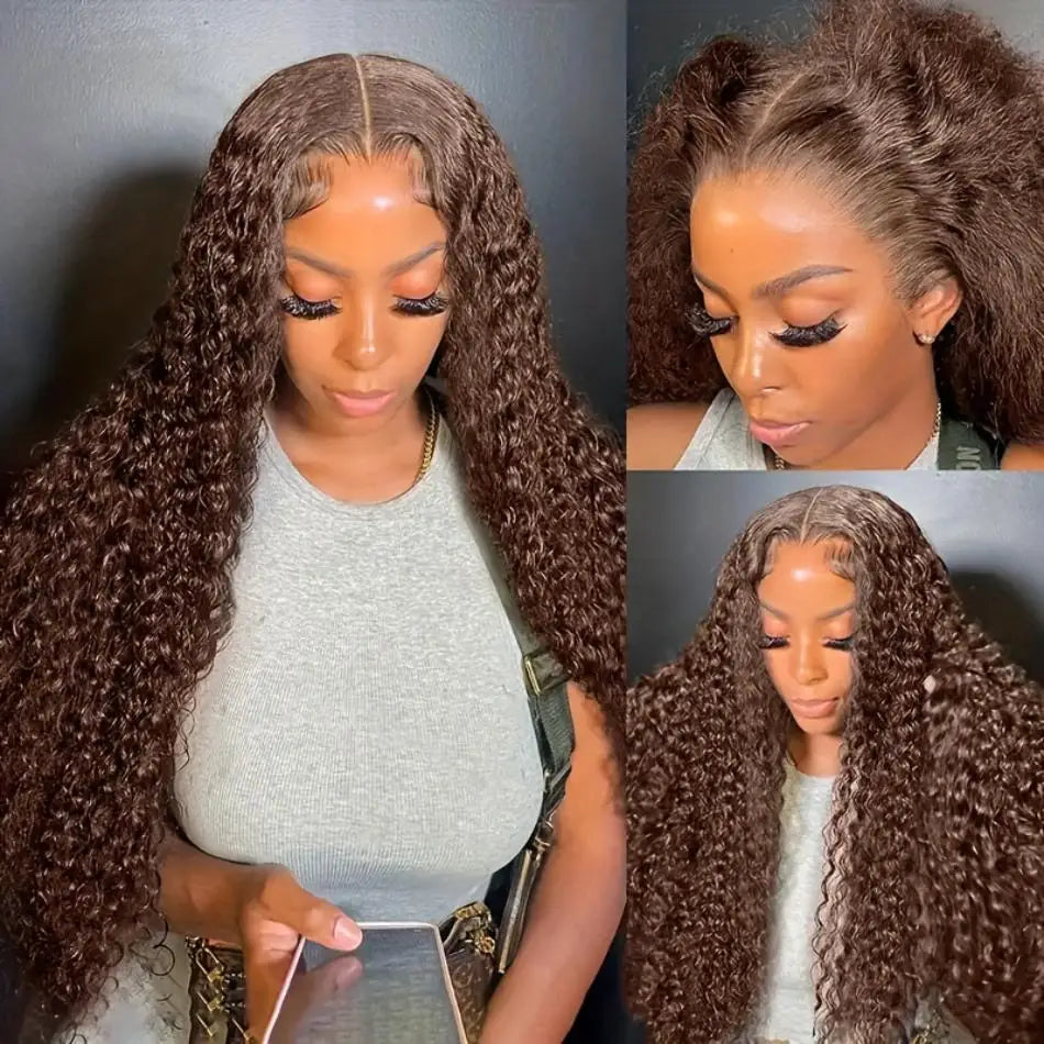 Chocolate Brown Deep Wave Wig – Soft, Natural & 100% Human Hair HD Lace Front