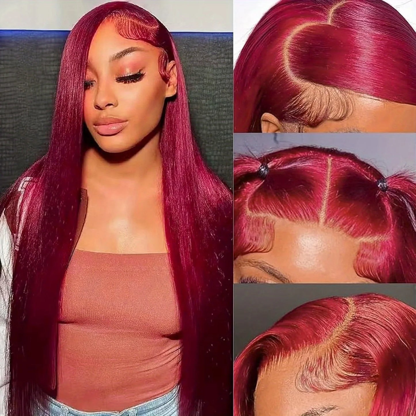 Burgundy 99J HD Lace Frontal Human Hair Wig