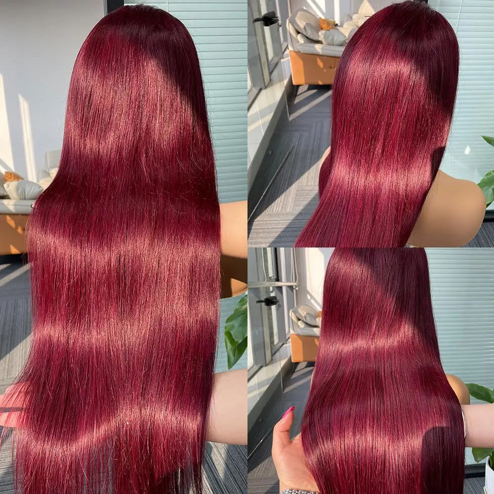 Burgundy 99J HD Lace Frontal Human Hair Wig