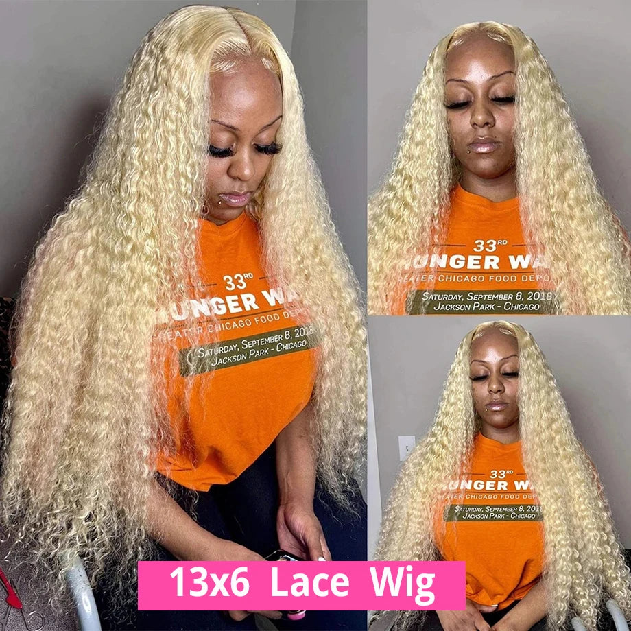 Honey Blonde Deep Wave HD Lace Front Human Hair Wig