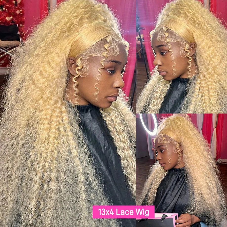 Honey Blonde Deep Wave HD Lace Front Human Hair Wig