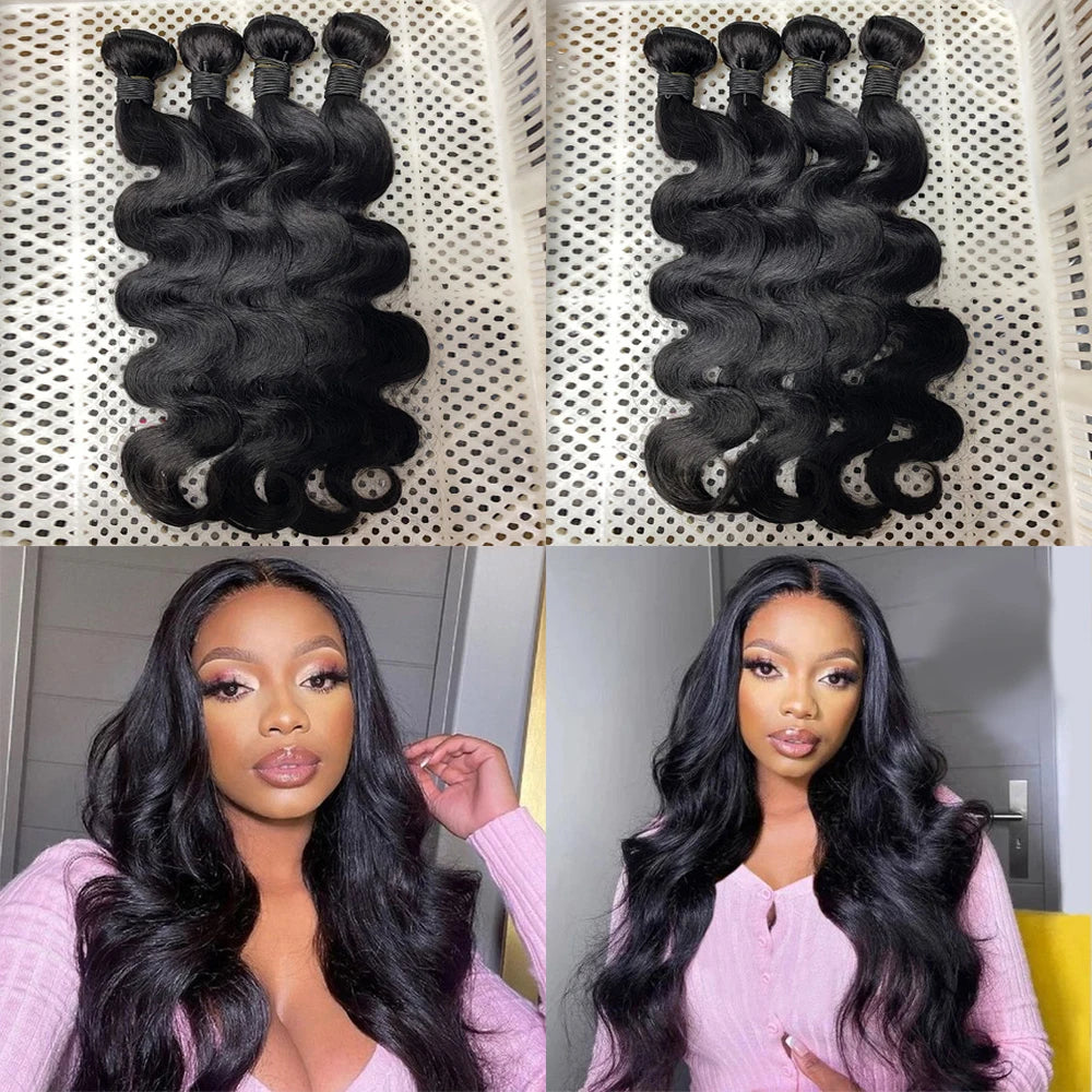 Body Wave Bundles 100% Brazilian Raw Human Hair Thick 10A Grade Extensions