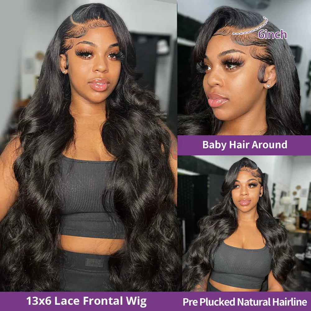 Luxury Body Wave HD Lace Front Wig – 100% Human Hair, Pre-Plucked 13x4 & 13x6 Options (Up to 40 Inch)