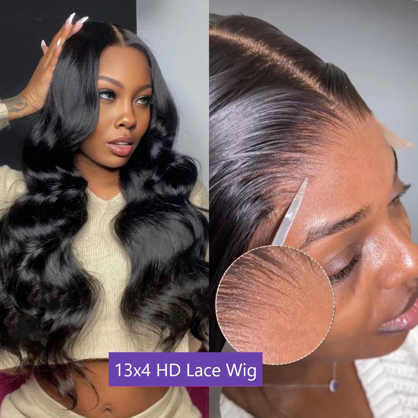 Luxury Body Wave HD Lace Front Wig – 100% Human Hair, Pre-Plucked 13x4 & 13x6 Options (Up to 40 Inch)