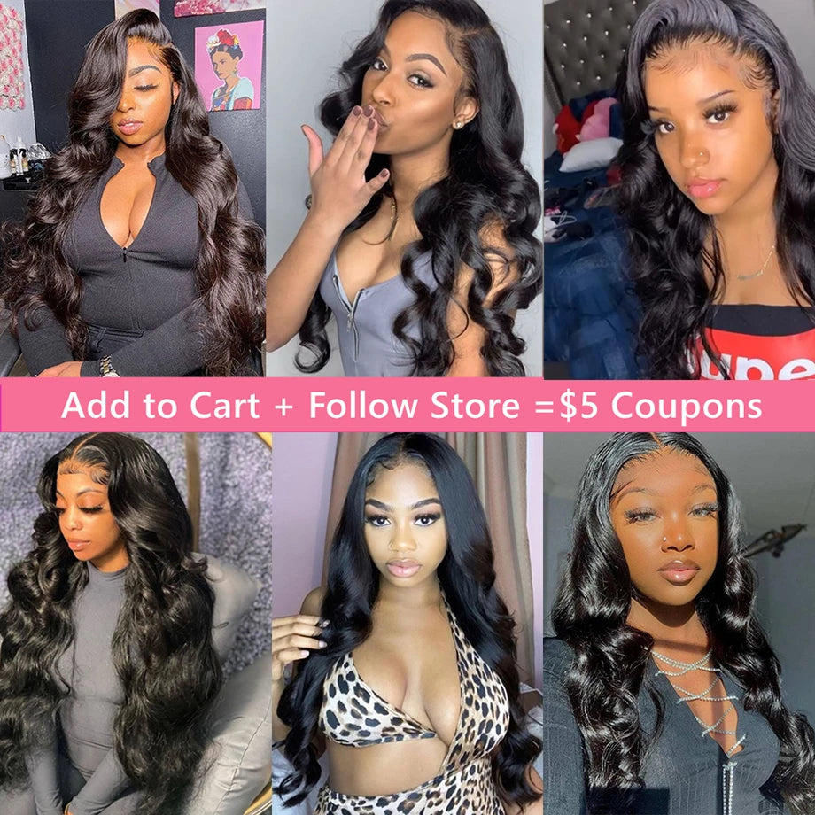 Luxury Body Wave HD Lace Front Human Hair Wig – 13x4 & 13x6 Frontal | 18-36 Inch Pre-Plucked for Black Women