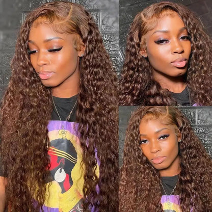 Chocolate Brown Deep Wave Wig – Soft, Natural & 100% Human Hair HD Lace Front