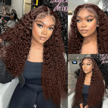 Chocolate Brown Deep Wave Wig – Soft, Natural & 100% Human Hair HD Lace Front