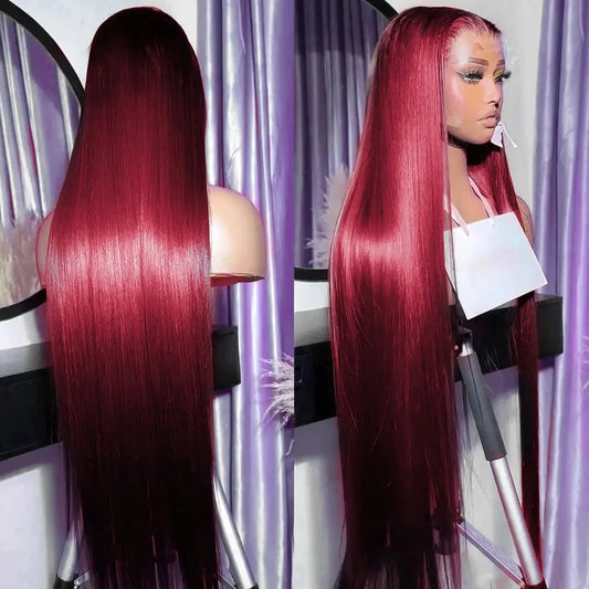 Burgundy 99J HD Lace Frontal Human Hair Wig
