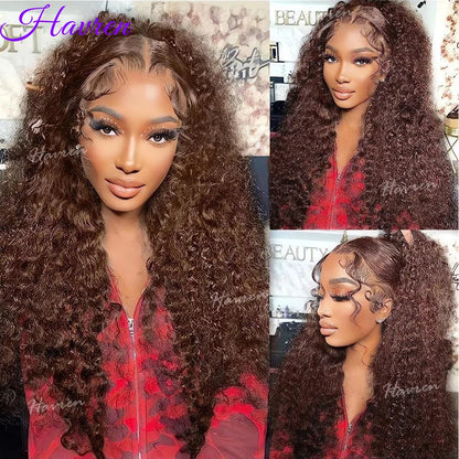 Chocolate Brown Deep Wave Wig – Soft, Natural & 100% Human Hair HD Lace Front