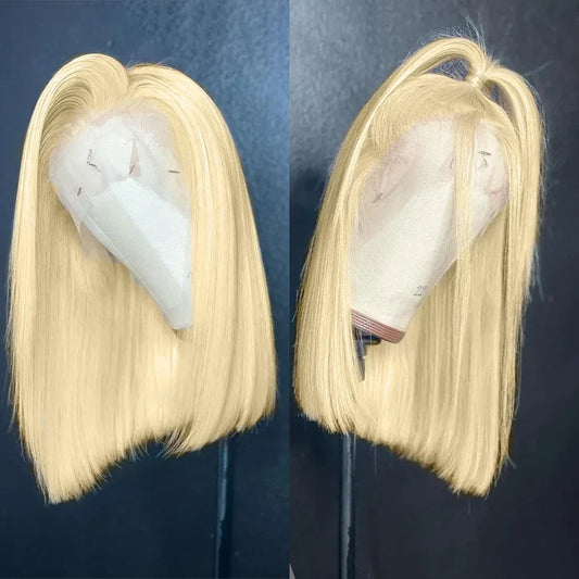 Blonde 613 Short Straight Bob Wig 100% Human Hair HD Lace Front